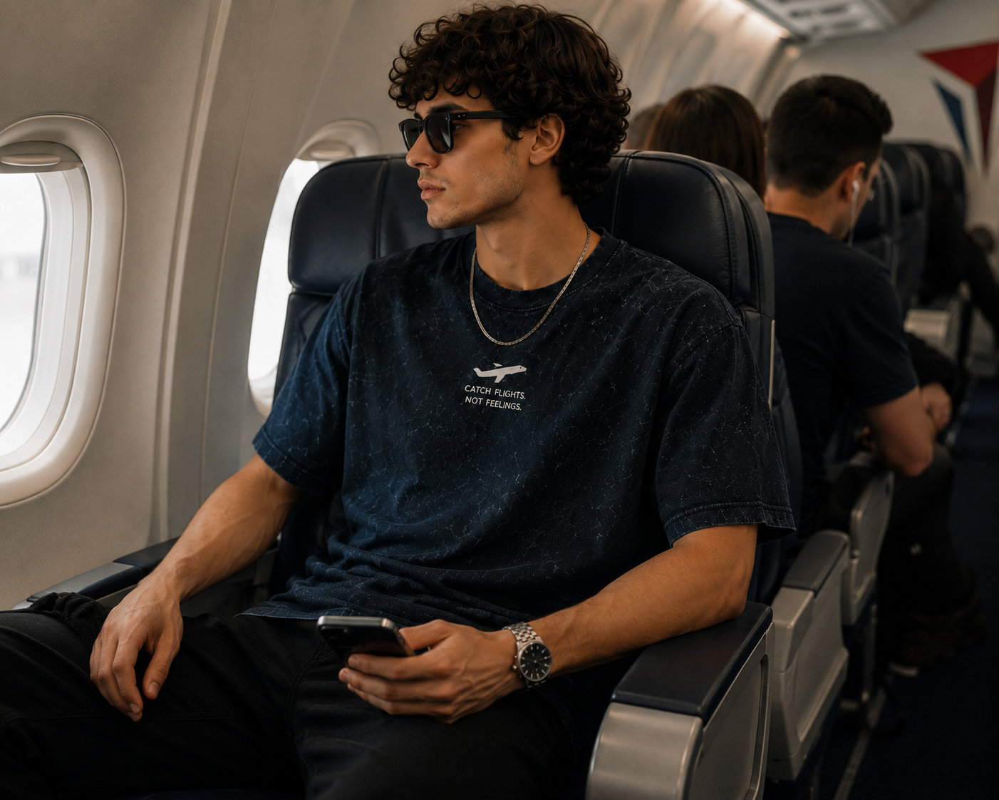 Catch Flights, Not Feelings — Oversized Tee image 3