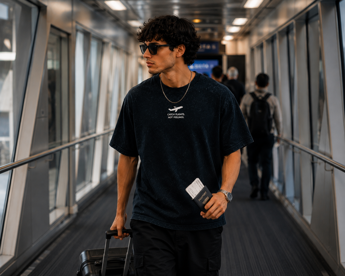 Catch Flights, Not Feelings — Oversized Tee